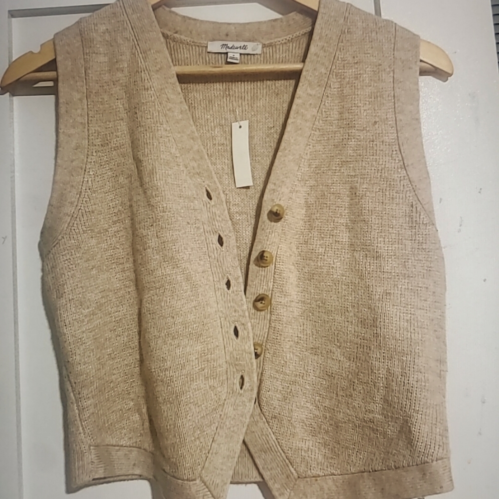 NWT madewell tan sweater vest